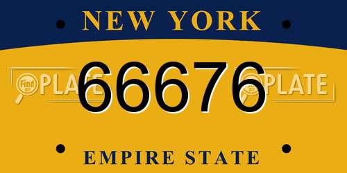 66676 New York License Plate
