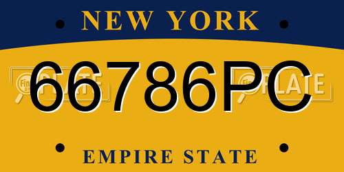 66786PC New York License Plate