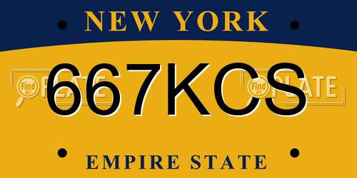 667KCS New York License Plate