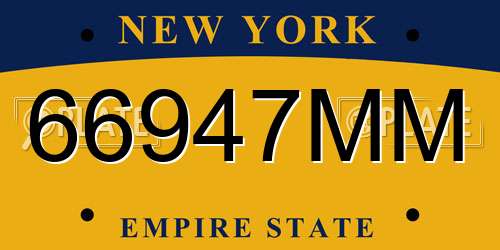 66947MM New York License Plate
