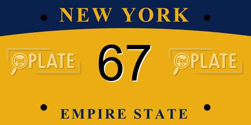 67 New York License Plate