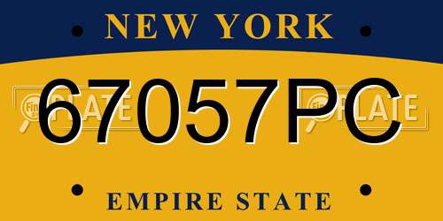67057PC New York License Plate