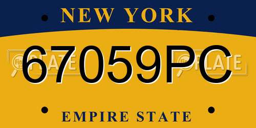 67059PC New York License Plate