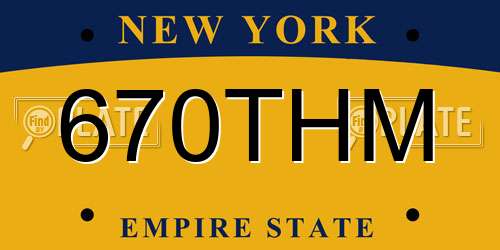 670THM New York License Plate