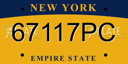 67117PC New York License Plate