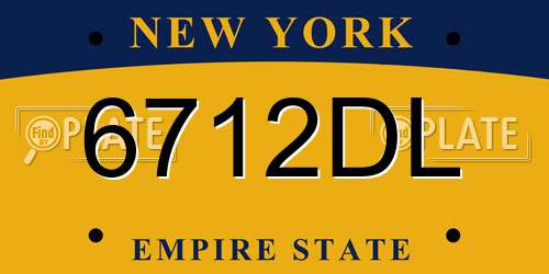 6712DL New York License Plate