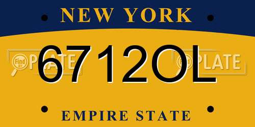 6712OL New York License Plate