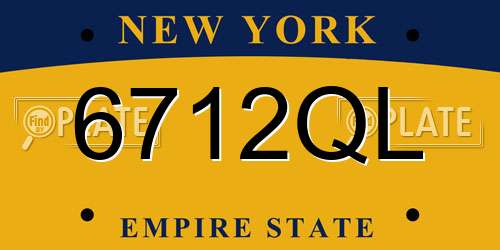 6712QL New York License Plate