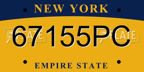 67155PC New York License Plate