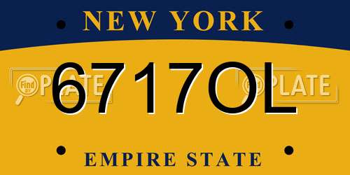 6717OL New York License Plate
