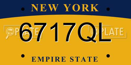6717QL New York License Plate
