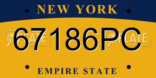 67186PC New York License Plate