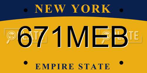 671MEB New York License Plate