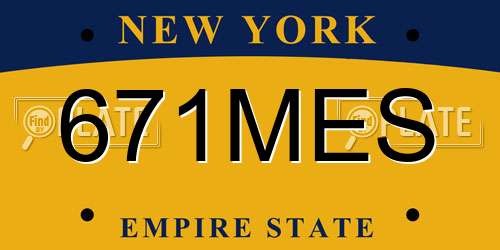 671MES New York License Plate