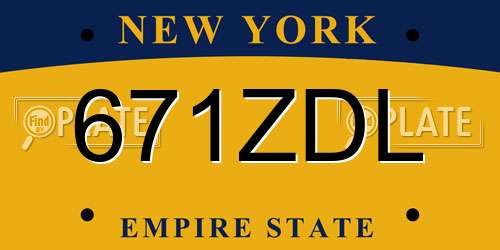 671ZDL New York License Plate