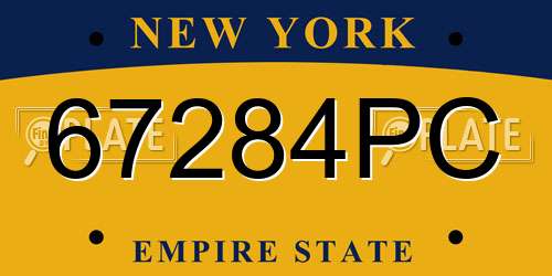 67284PC New York License Plate