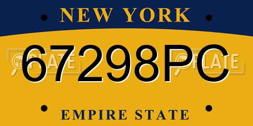 67298PC New York License Plate