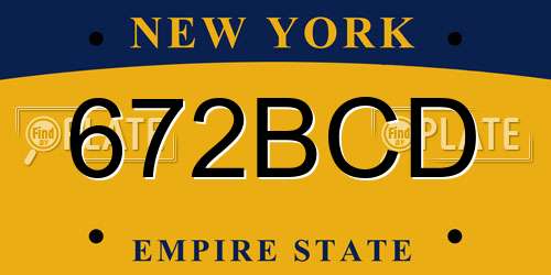 672BCD New York License Plate