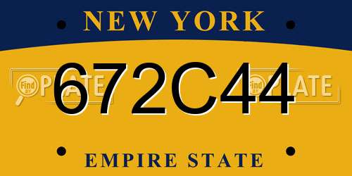 672C44 New York License Plate