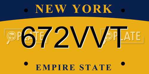672VVT New York License Plate
