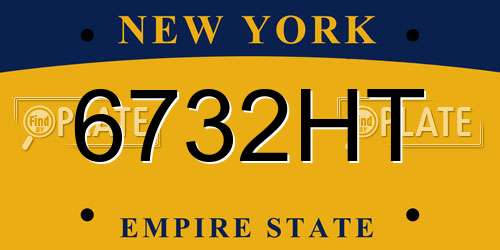 6732HT New York License Plate