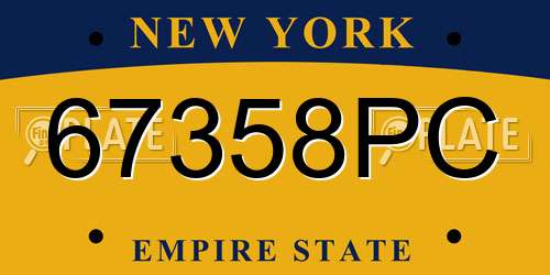 67358PC New York License Plate