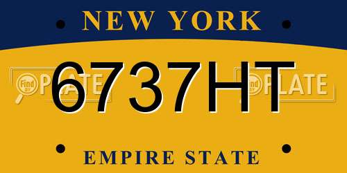 6737HT New York License Plate