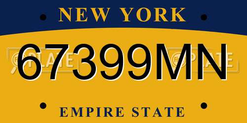 67399MN New York License Plate