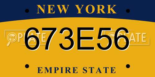 673E56 New York License Plate