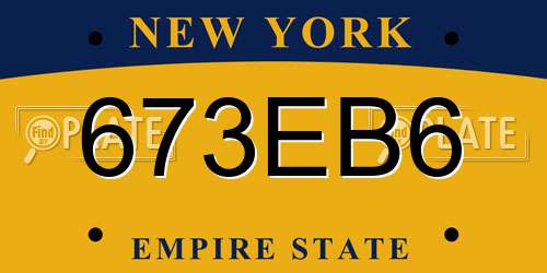 673EB6 New York License Plate