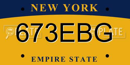 673EBG New York License Plate
