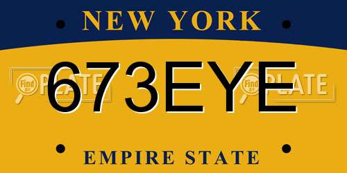 673EYE New York License Plate