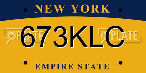 673KLC New York License Plate