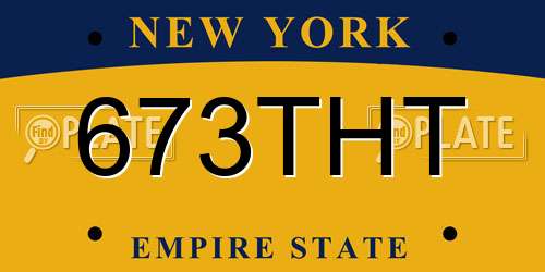 673THT New York License Plate