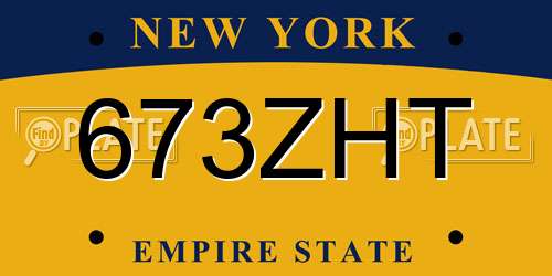 673ZHT New York License Plate