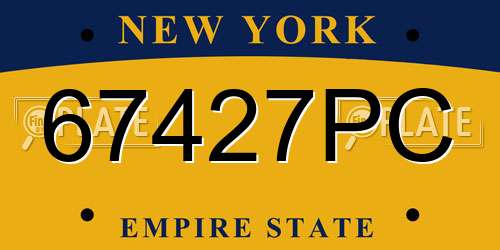 67427PC New York License Plate
