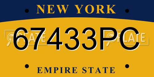 67433PC New York License Plate