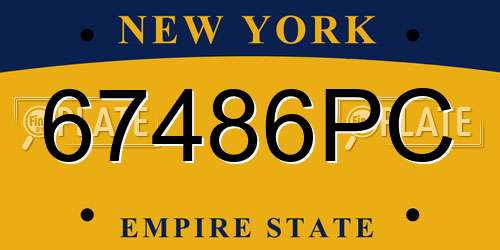 67486PC New York License Plate