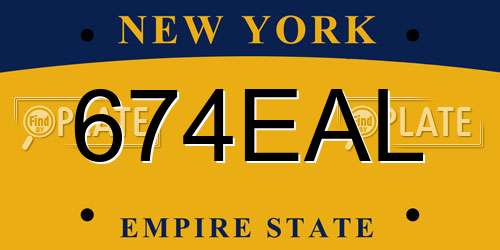 674EAL New York License Plate