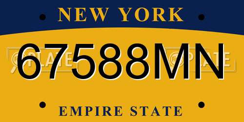 67588MN New York License Plate