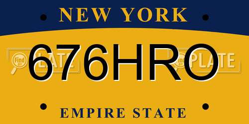 676HRO New York License Plate