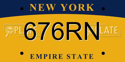 676RN New York License Plate