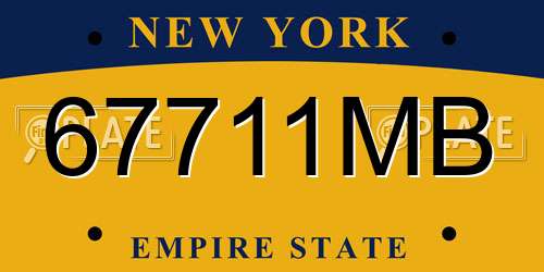 67711MB New York License Plate