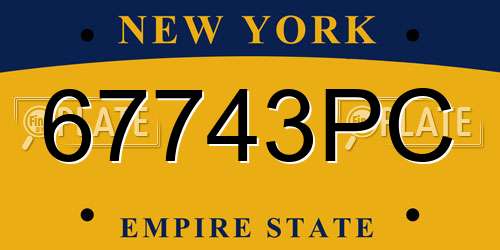 67743PC New York License Plate