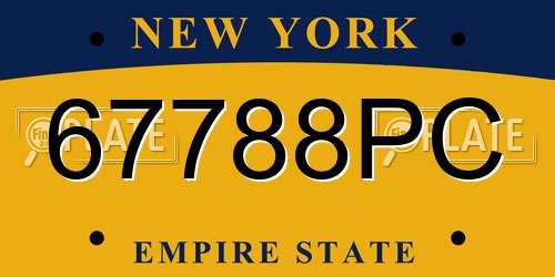 67788PC New York License Plate