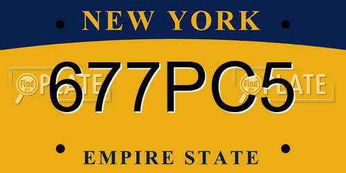 677PC5 New York License Plate