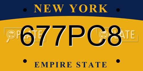 677PC8 New York License Plate