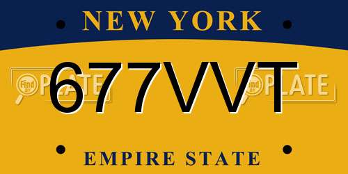 677VVT New York License Plate