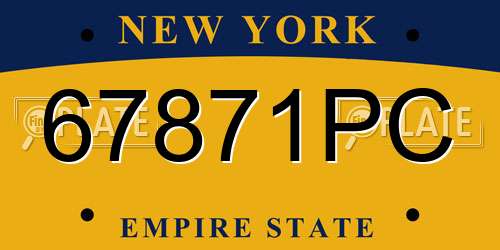 67871PC New York License Plate