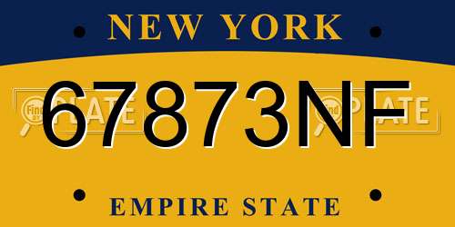 67873NF New York License Plate